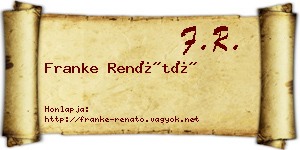 Franke Renátó névjegykártya